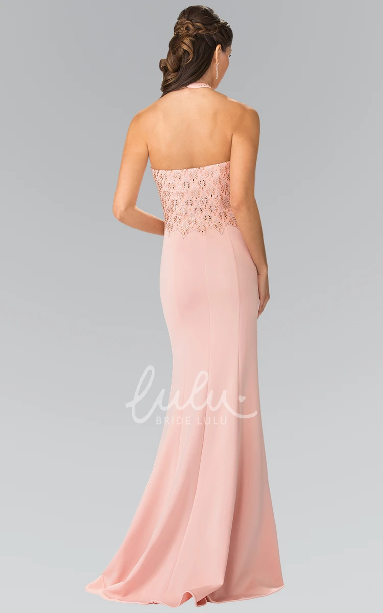 Sequin Backless Sleeveless Prom Dress in Long Sheath Style