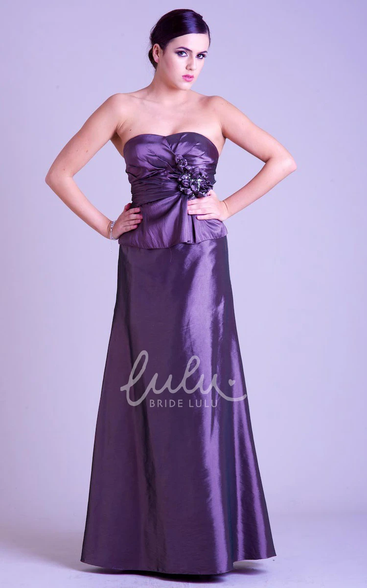 Strapless Satin Prom Dress with Cape and Flower Beaded Sheath Gown with 3-4 Sleeves