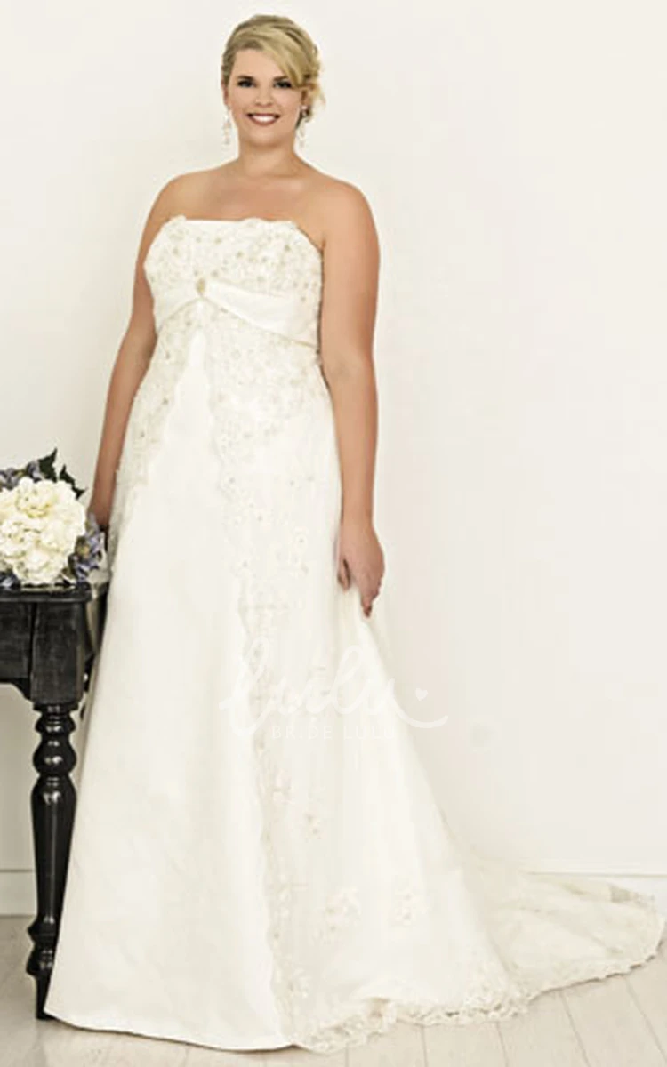 Plus Size Satin V-Neck Wedding Dress Sleeveless Elegant 2024