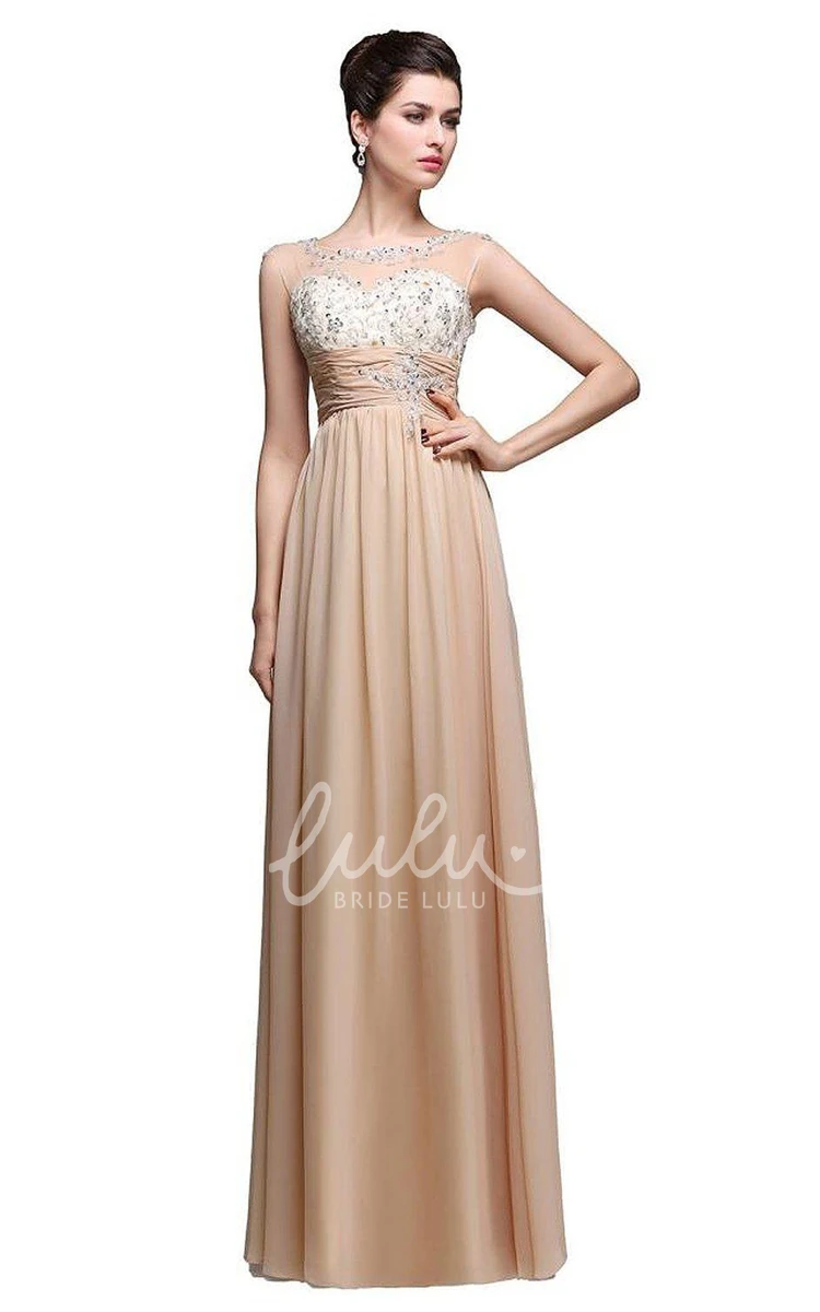 A-line Chiffon Sequin Bridesmaid Dress with Cap Sleeves