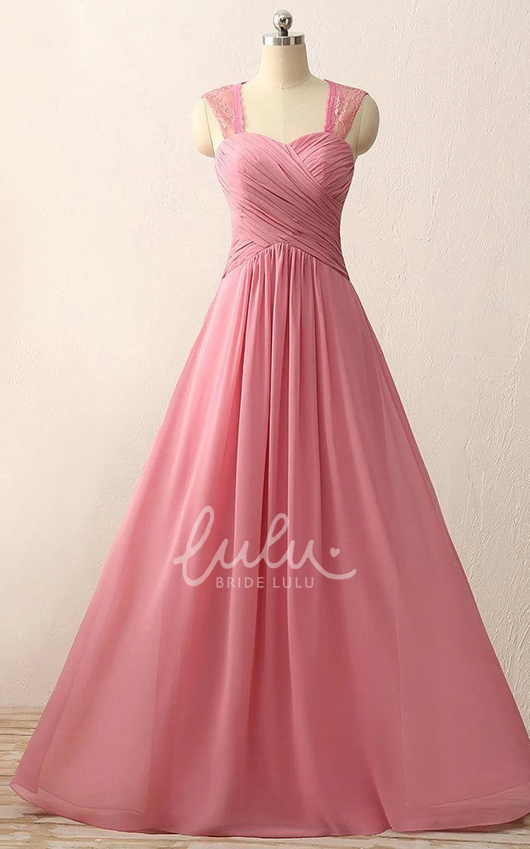 A-line Sweetheart Lace Chiffon Elegant Bridesmaid Dress