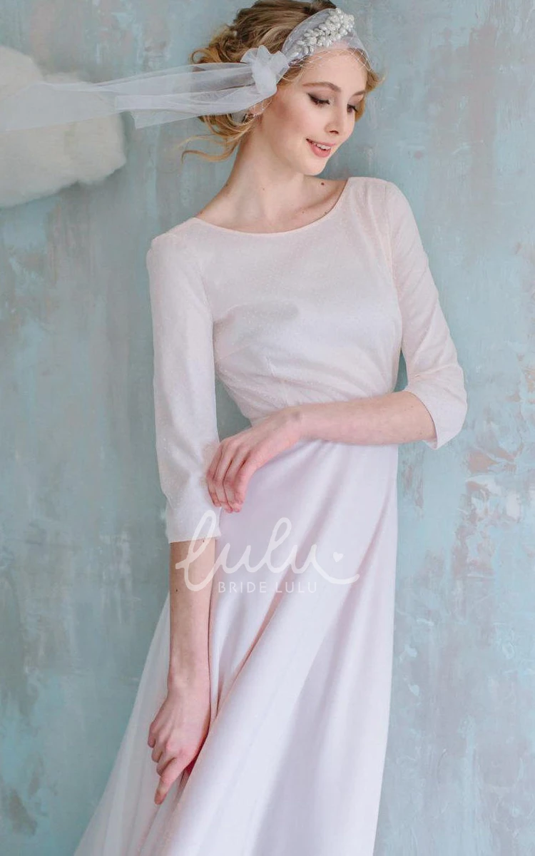 Chiffon A-line Dress with Flower Bridesmaid Dress for Women