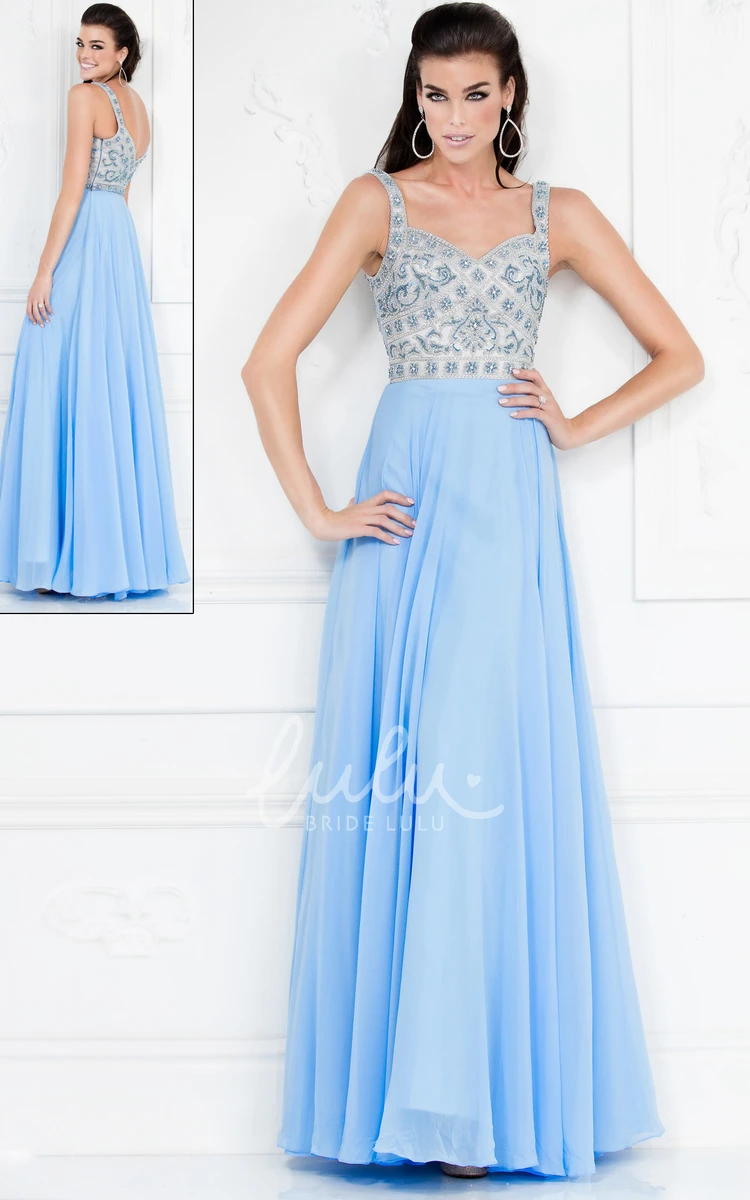 Sleeveless A-Line Chiffon Bridesmaid Dress with Deep-V Back and Pleats