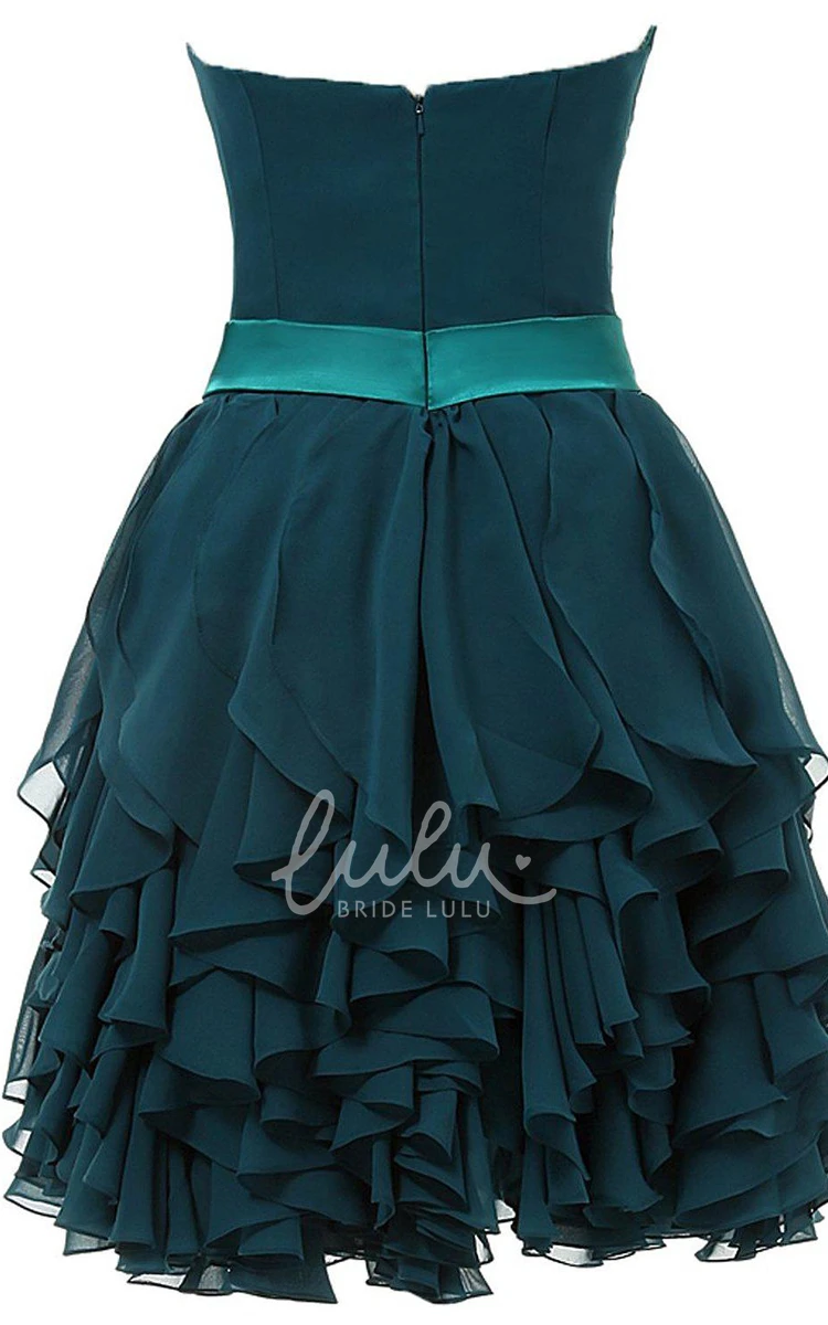 A-Line Mini Dress with Ruffles and Sweetheart Neckline for Formals