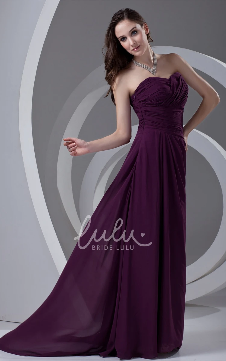 Criss-Cross Sweetheart Chiffon Maxi Formal Dress