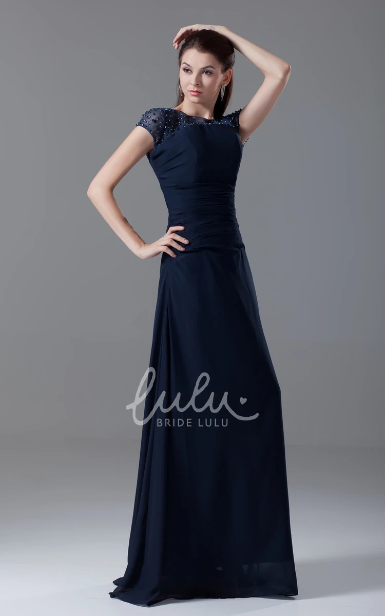 Crystal Detailing Bateau-Neck Maxi Dress