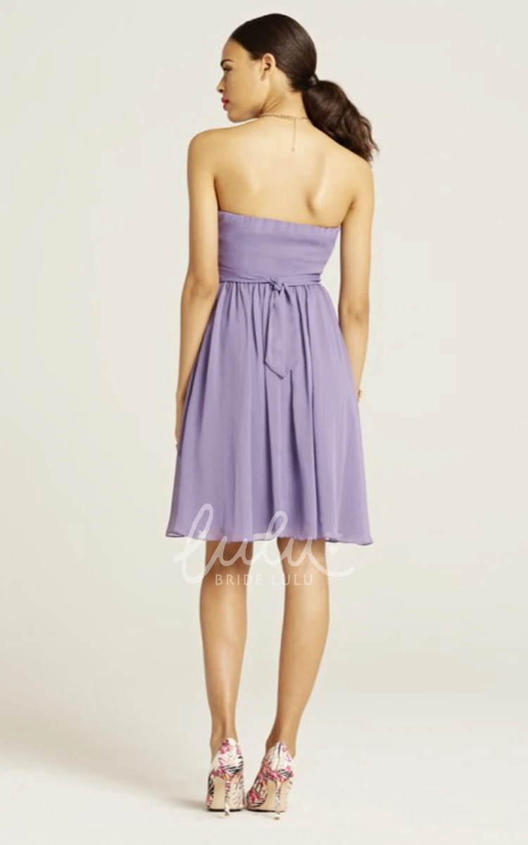 Sleeveless Ruched Sweetheart Chiffon Bridesmaid Dress With Bow Unique Sweetheart Ruched Chiffon Bridesmaid Dress