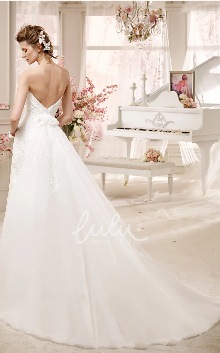 Lace Wedding Dress with Sheath Style and Low-V Back Sweetheart & Chic Wedding Dress