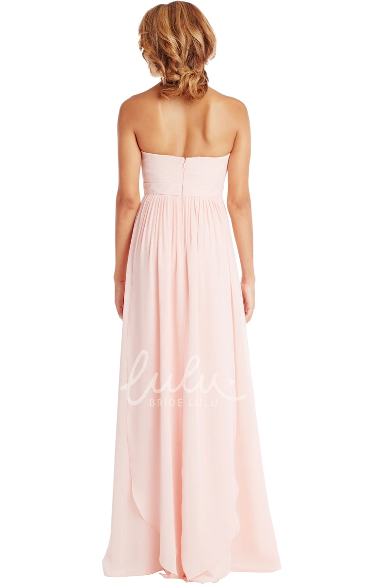 Sleeveless Sweetheart Ruched Chiffon Multi-Color Bridesmaid Dress with Pleats and Convertible Style