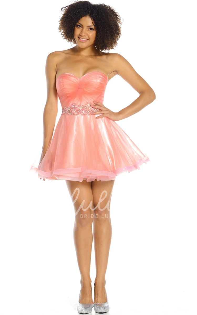 A-Line Sweetheart Organza Prom Dress with Criss-Cross and Sleeveless