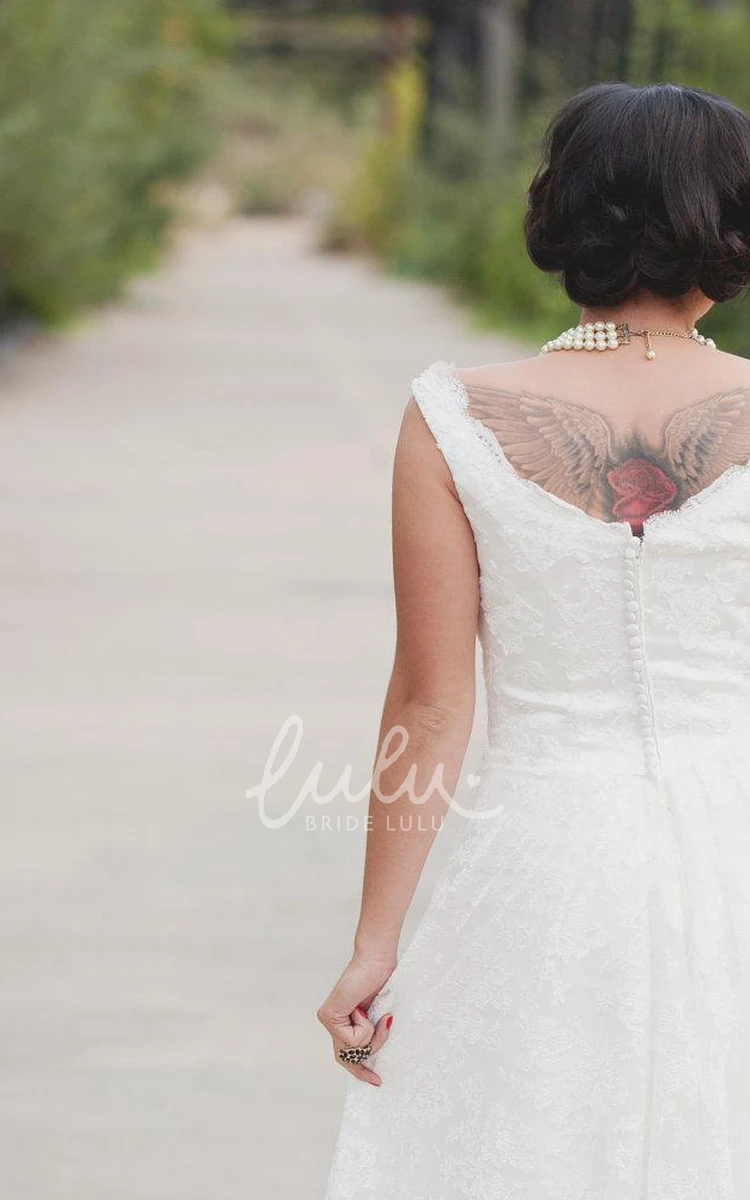 Tea-Length Lace Wedding Dress with Runaround Sue Style