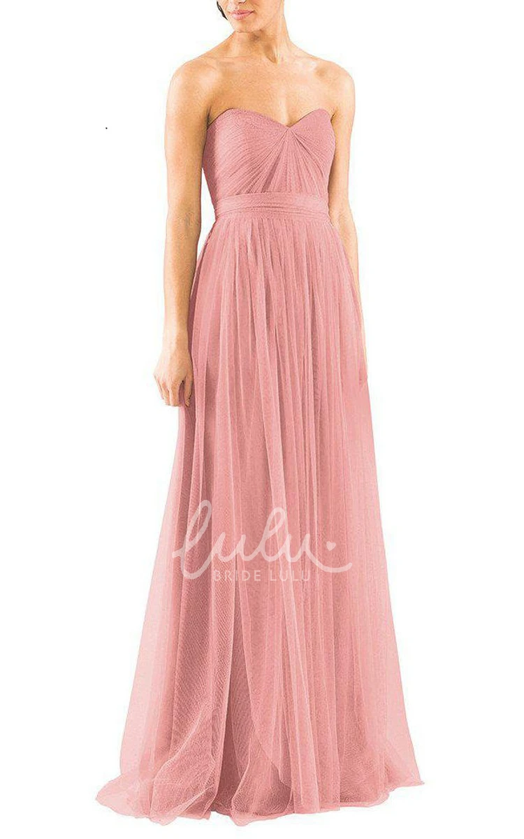 Convertible Tulle Bridesmaid Dress Floor-length & Flowy