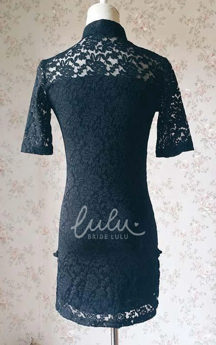 Short Black Lace Dress Chinese Style Custom Summer Formal