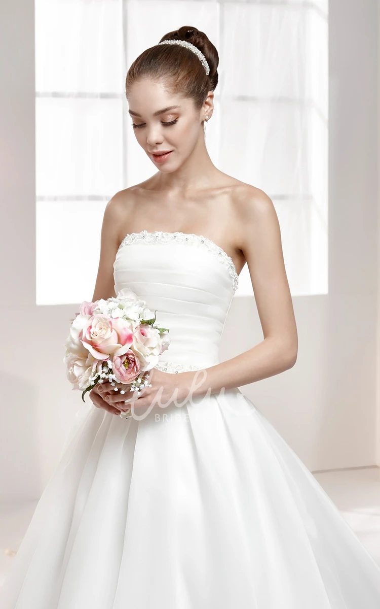 A-Line Wedding Dress with Beaded Details and Jewel-Neck