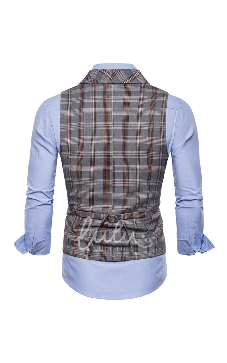 Cotton Plaid Men's Vest-2 Color Options