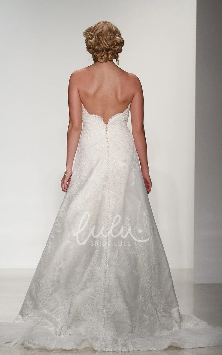 Maxi Lace Deep-V Back A-Line Wedding Dress