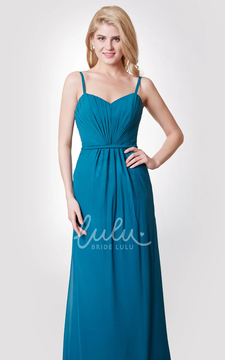 A-line Chiffon Bridesmaid Dress with Spaghetti Straps and Open Back Sexy & Flowy