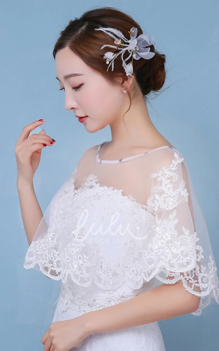Lace Diamond Necktie Cape Shawl Wedding Dress New 2024 Luxury Bridal Gown