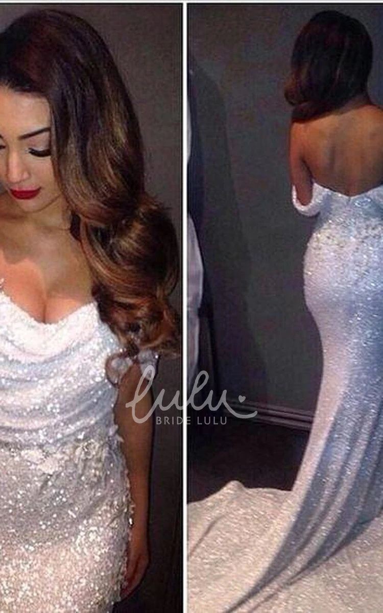 Glitzy Mermaid Prom Dress with Off-Shoulder Sequins