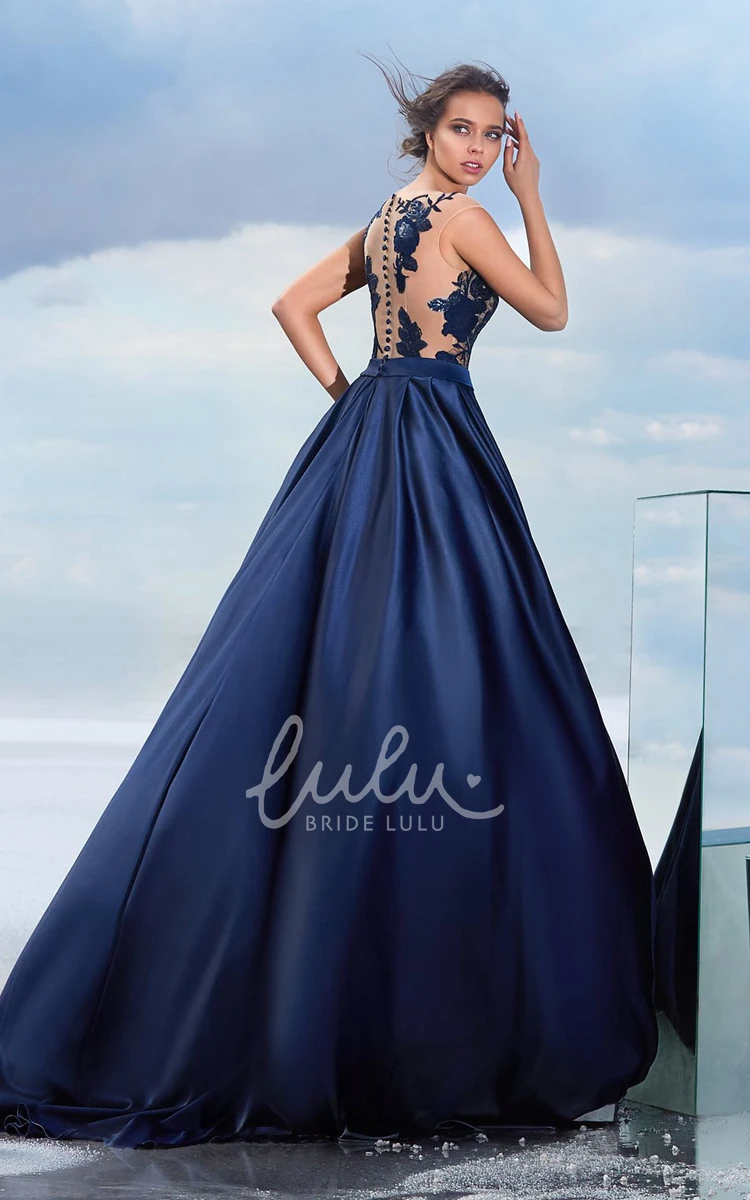 A-Line Chiffon Button Bridesmaid Dress Floor-length Jewel Short Sleeve