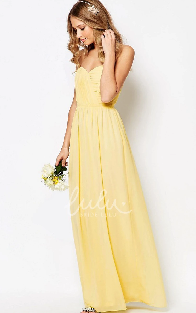 Sheath Chiffon Bridesmaid Dress Sweetheart Ankle-Length Criss Cross Zipper