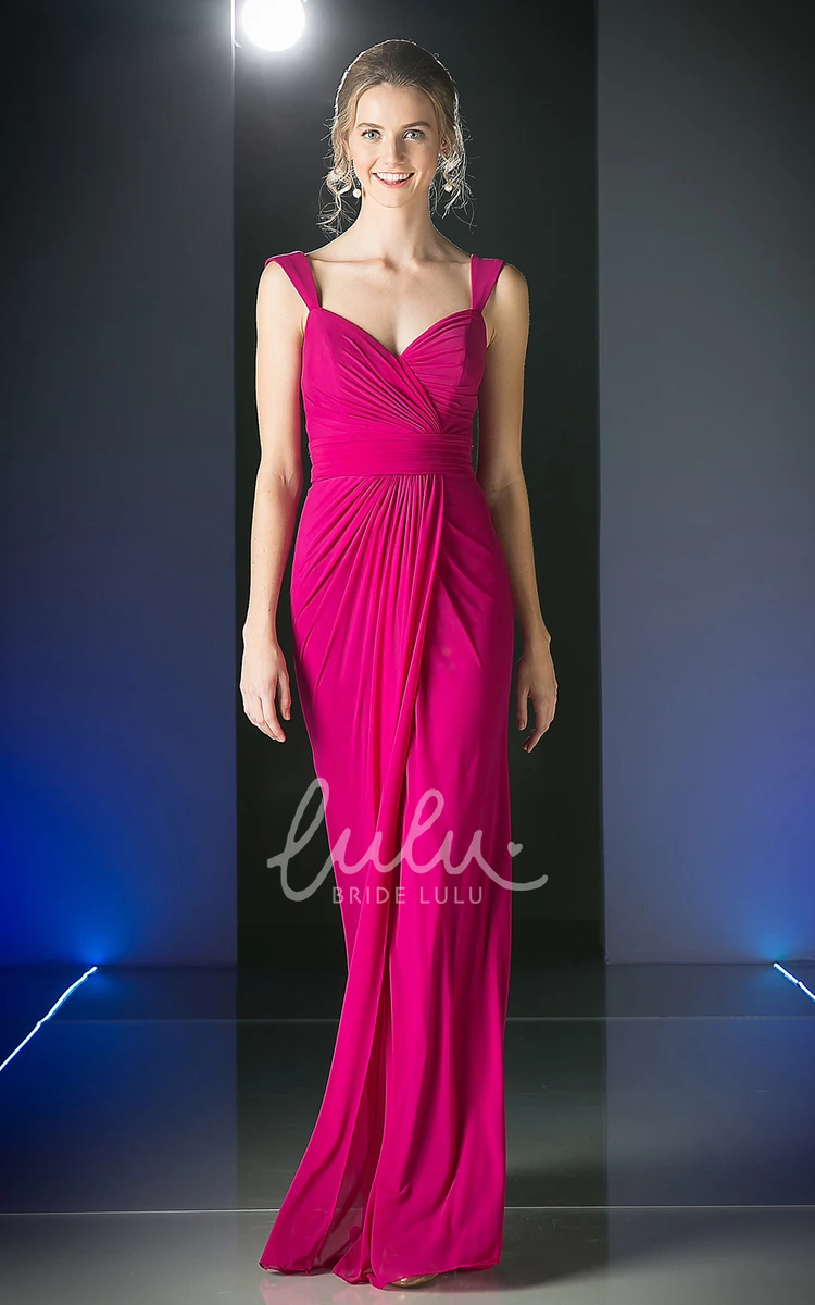 Sleeveless Chiffon Formal Dress with Criss Cross and Draping