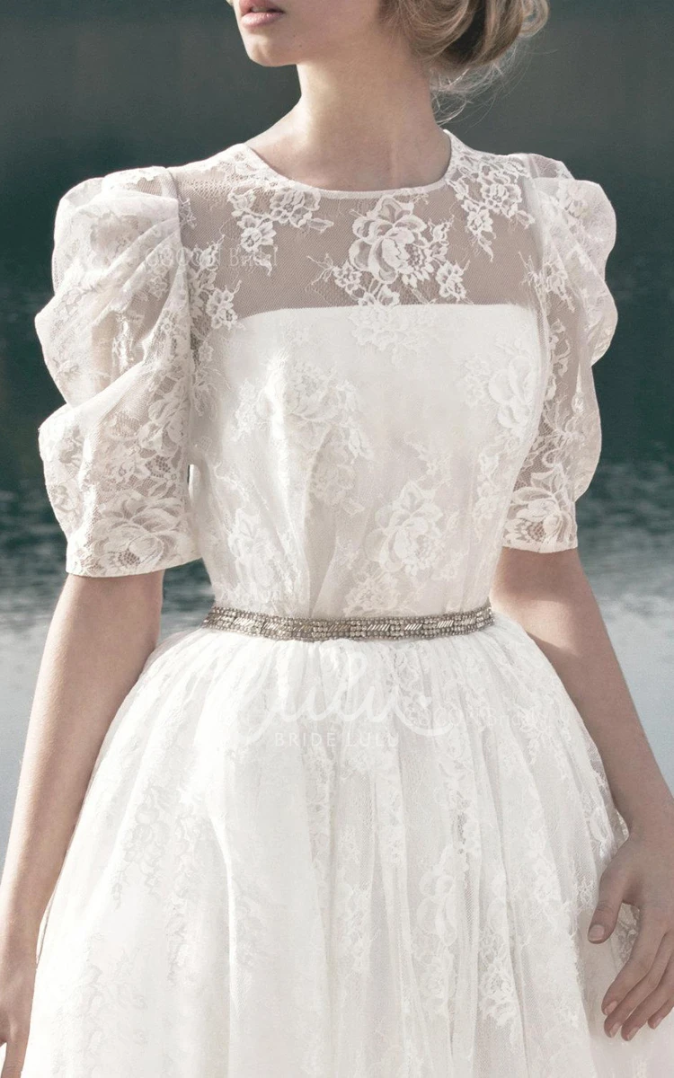 Romantic Vintage Floral Lace Wedding Dress with Unique Style