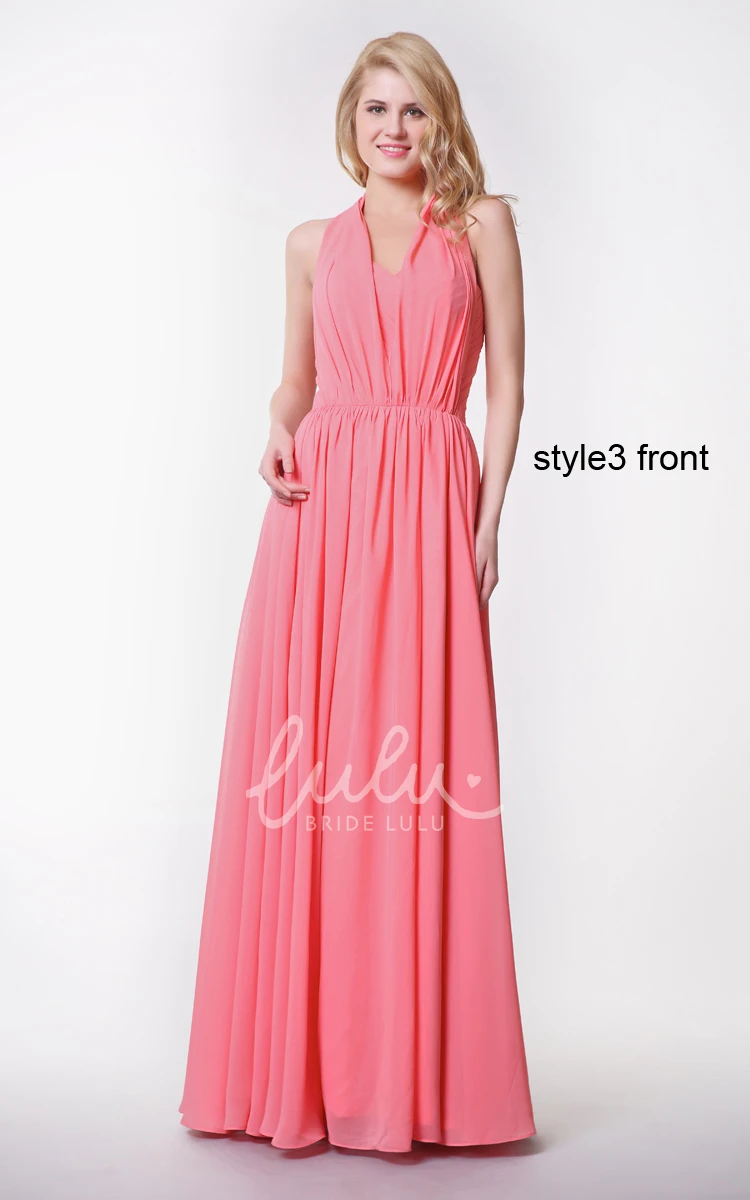 Convertible Strap Sweetheart Chiffon A-line Dress for Bridesmaids