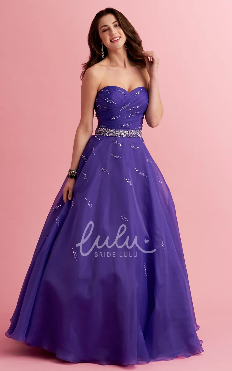 Sweetheart A-Line Dress with Beading and Criss Cross Formal Dress