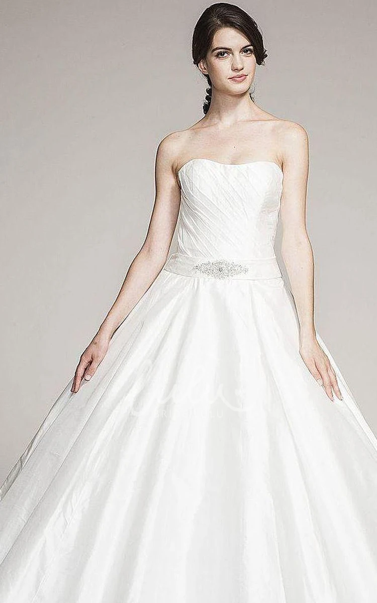 Beaded Tulle Ball Gown Wedding Dress with Strapless Neckline