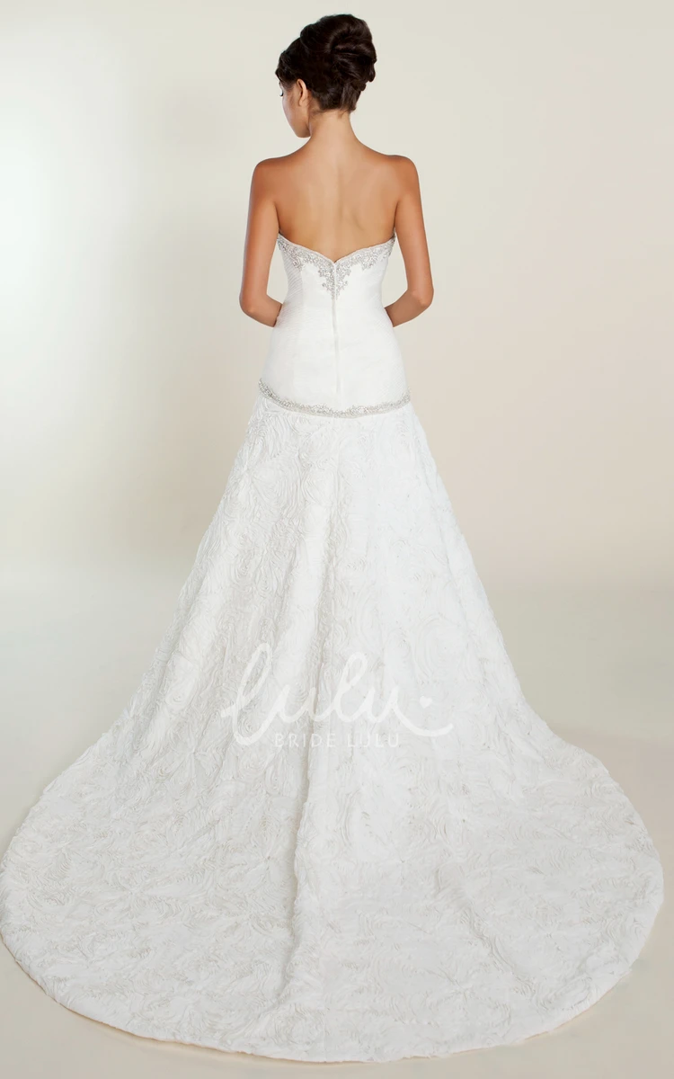 Lace A-Line Sweetheart Wedding Dress with Jeweled Embellishments Romantic Bridal Gown