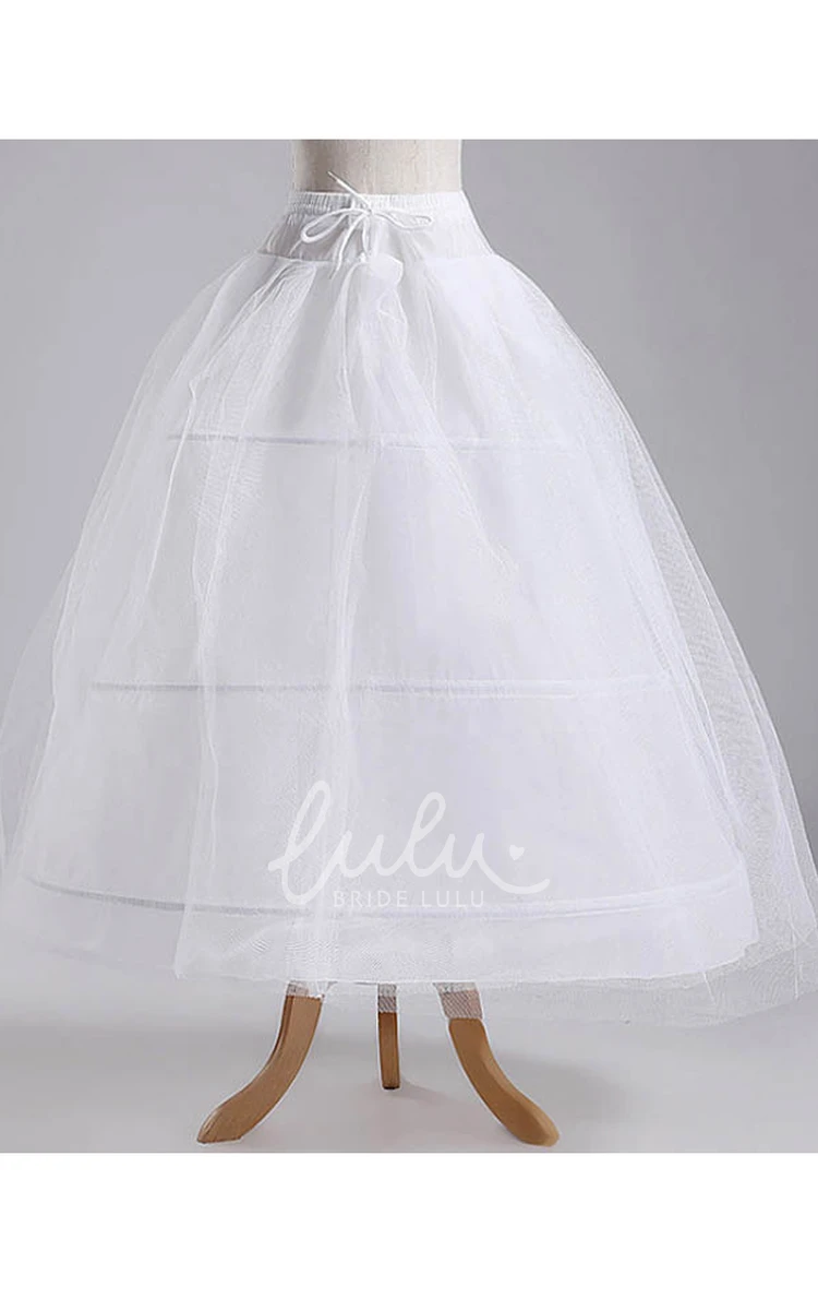 Elastic Waist Petticoat with Straps 3 Rims and 2 Layers of Tulle for Dresses