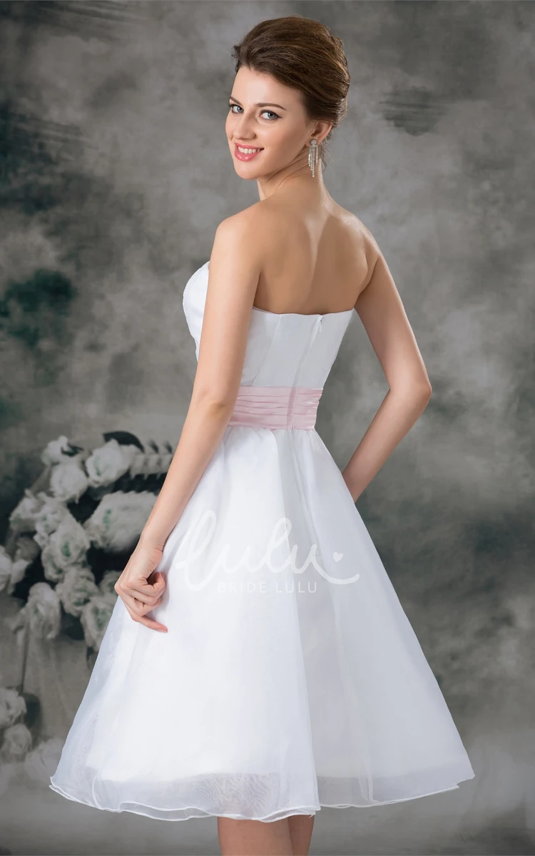 A-Line Formal Dress with Strapless Knee-Length and Bow Detail