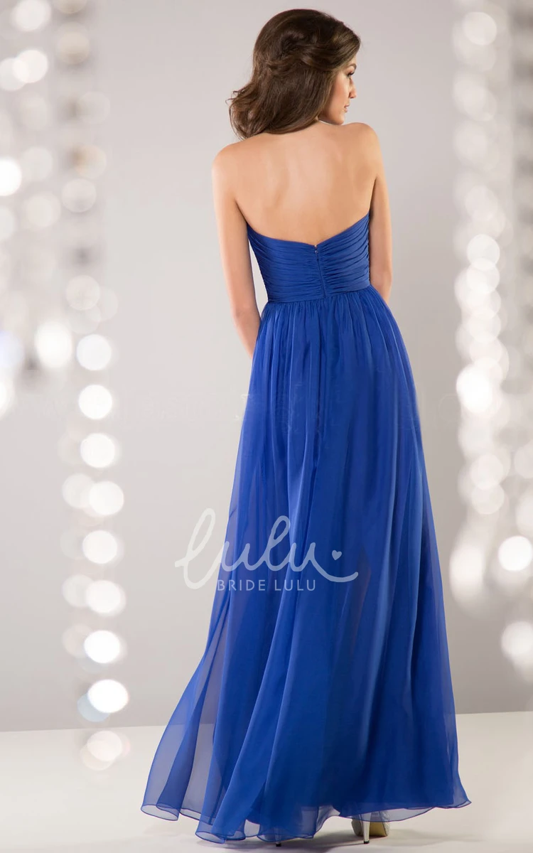 A-Line Illusion Bridesmaid Dress with Sweetheart Neckline and Ruching