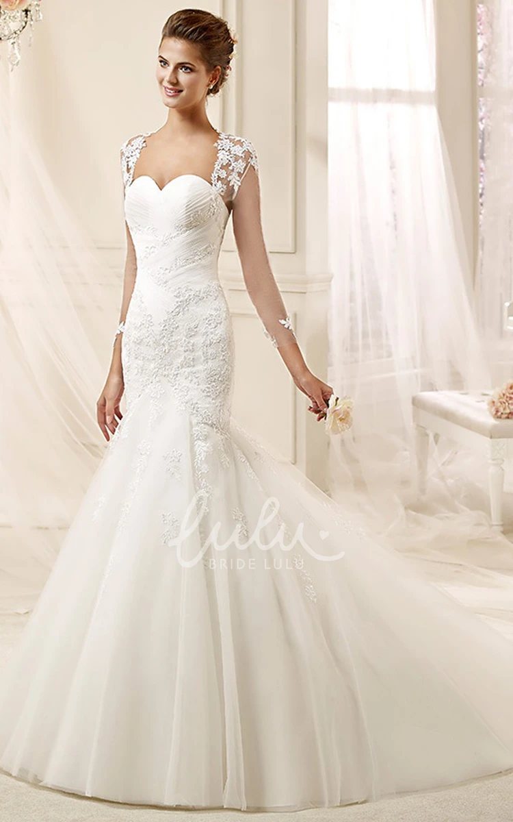 Sheath Mermaid Wedding Dress with Sweetheart Neckline and Appliques Flowy Wedding Dress 2025