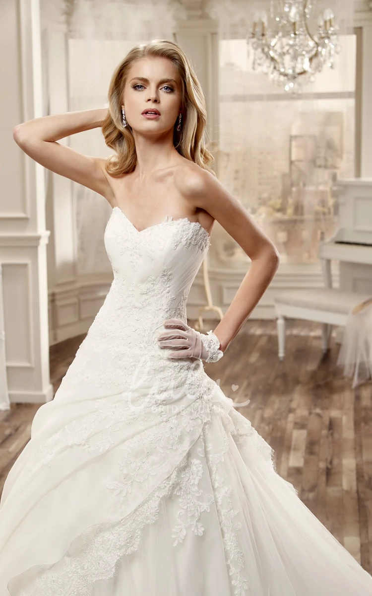 Sweetheart Wedding Dress with Low Back and Draping