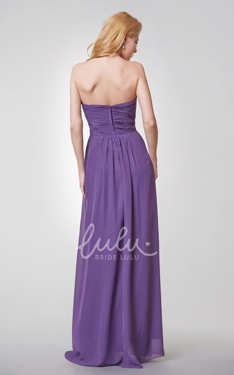 Backless Pleated Chiffon A-line Dress Long and Flowy