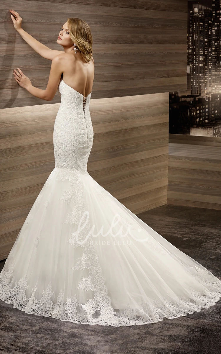 Mermaid Lace Bridal Gown with Halter Strap and Open Back