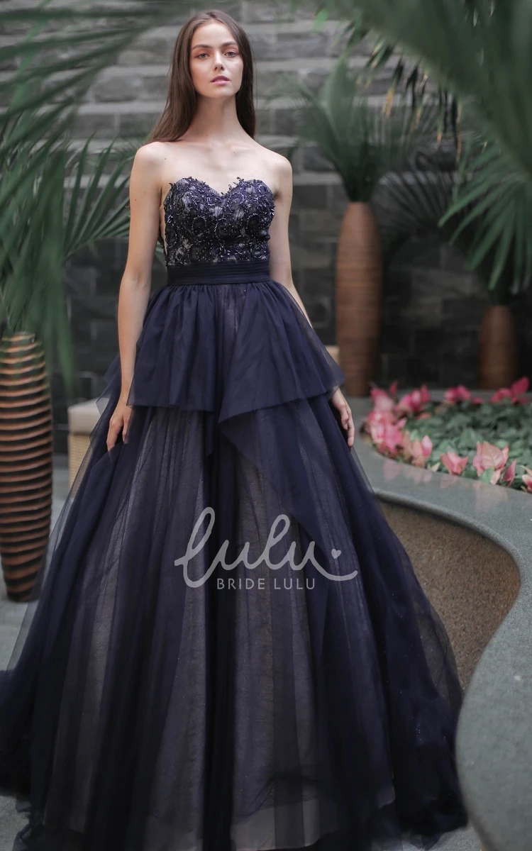 Off-shoulder Tulle A-Line Evening Dress for Women