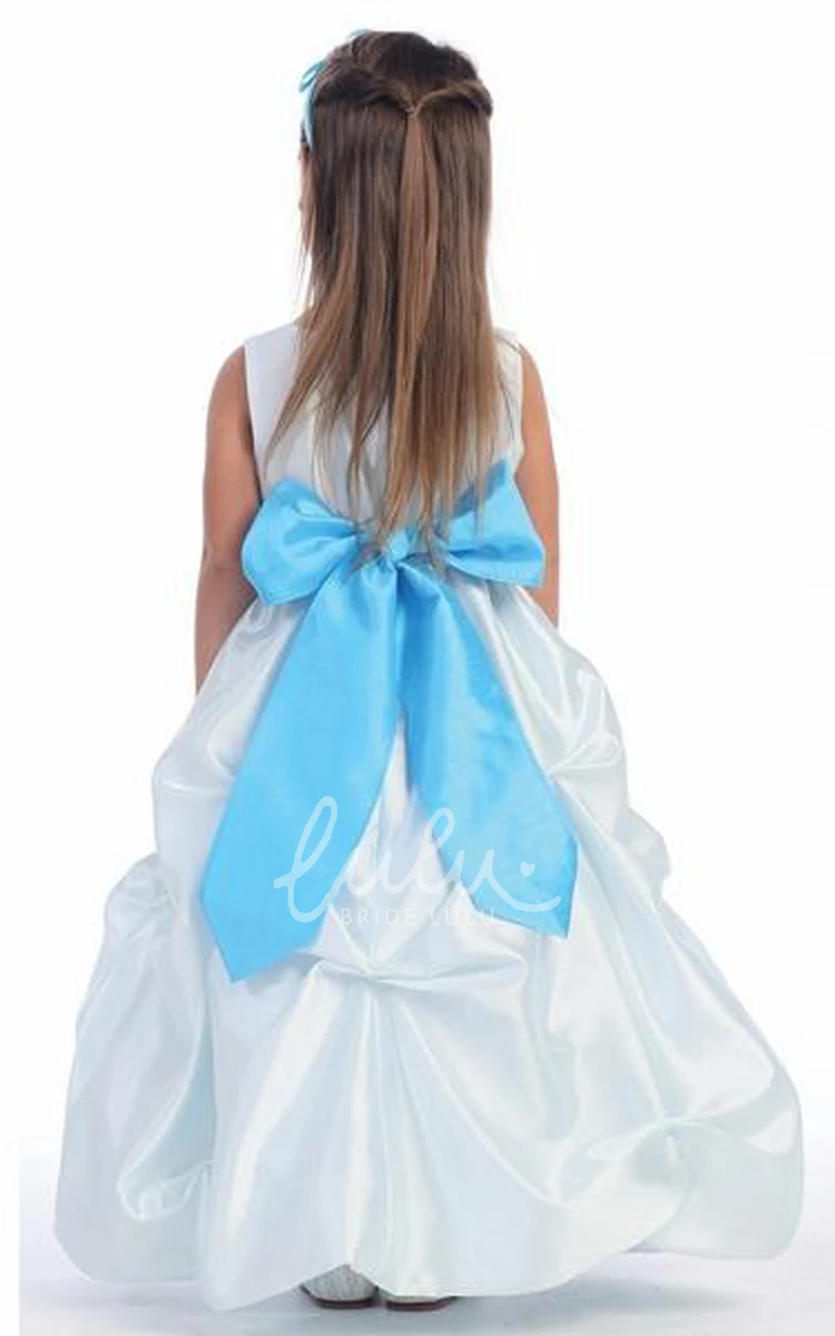 Floral Organza Ribbon Flower Girl Dress Casual