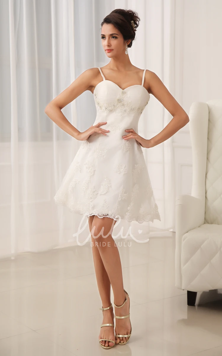 Lace Spaghetti Straps Sweetheart Wedding Dress with Jacket Elegant Bridal Gown