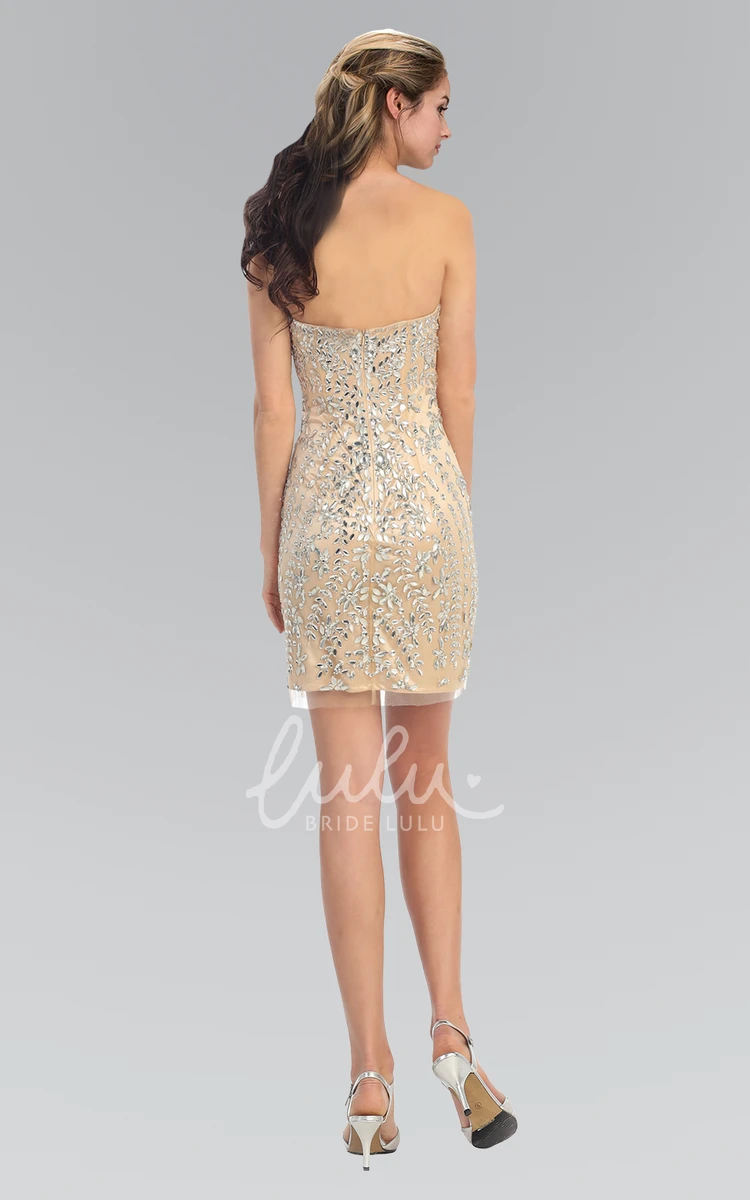 Crystal Embellished Sweetheart Backless Pencil Dress for Women