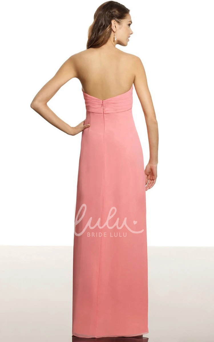 Sweetheart Chiffon Bridesmaid Dress with Ruched Detail Modern Prom Dress