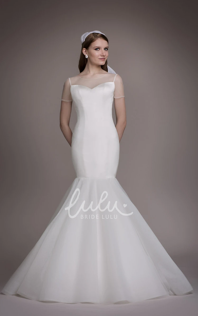 Satin Organza Mermaid Wedding Dress Stylish & Elegant