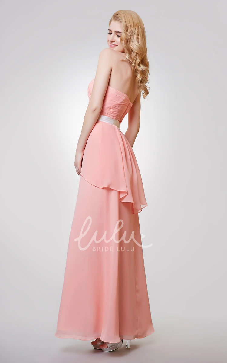 Backless Sweetheart A-line Chiffon Dress with Ruching Unique Prom Dress