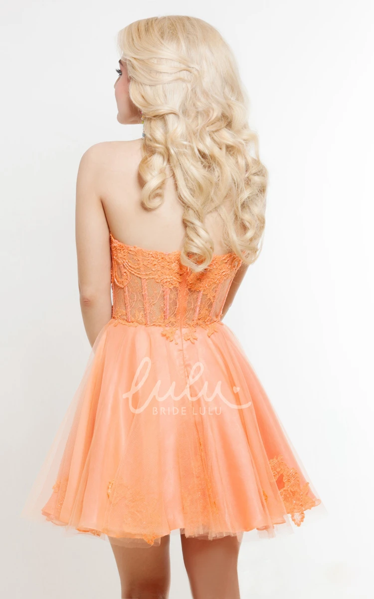 Backless A-Line Tulle Sweetheart Bridesmaid Dress