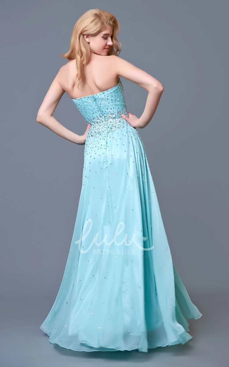 Sweetheart A-line Chiffon Prom Dress with Beaded Layers