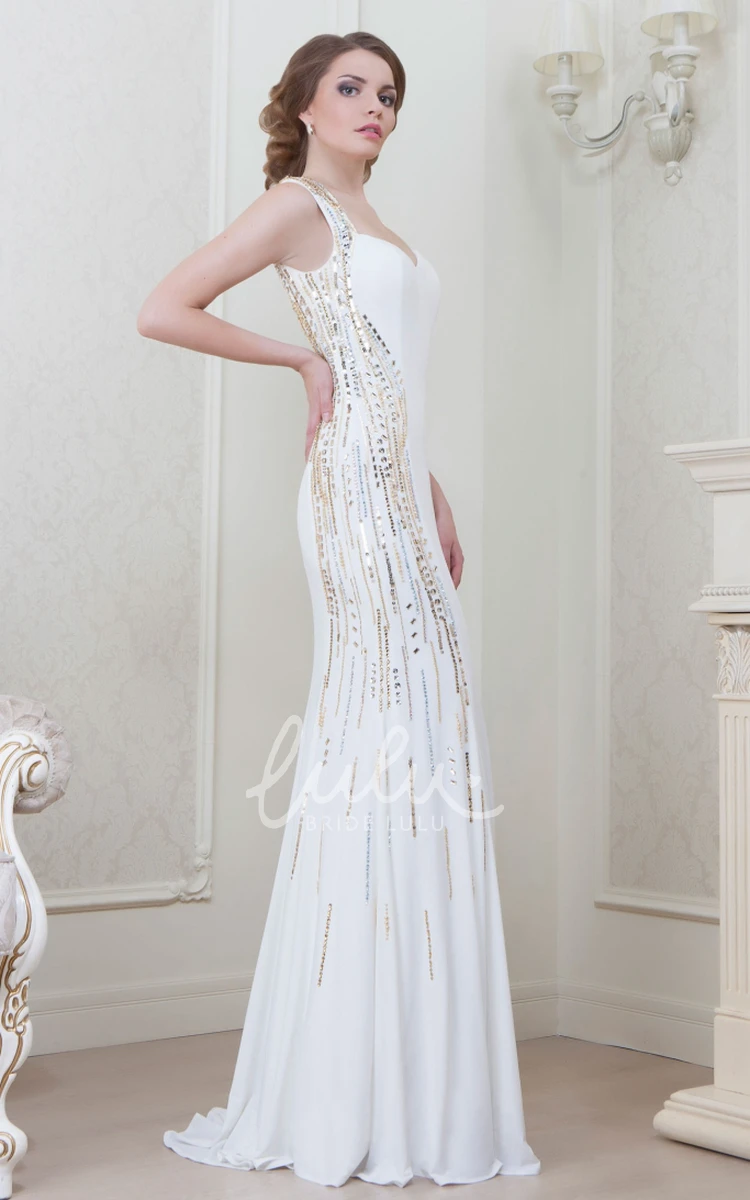 Maxi Sheath Prom Dress with Beaded Detailing and Sleeveless Cut