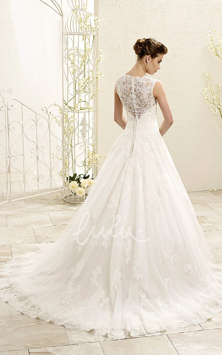 Maxi Lace A-Line Wedding Dress Sleeveless High-Neck