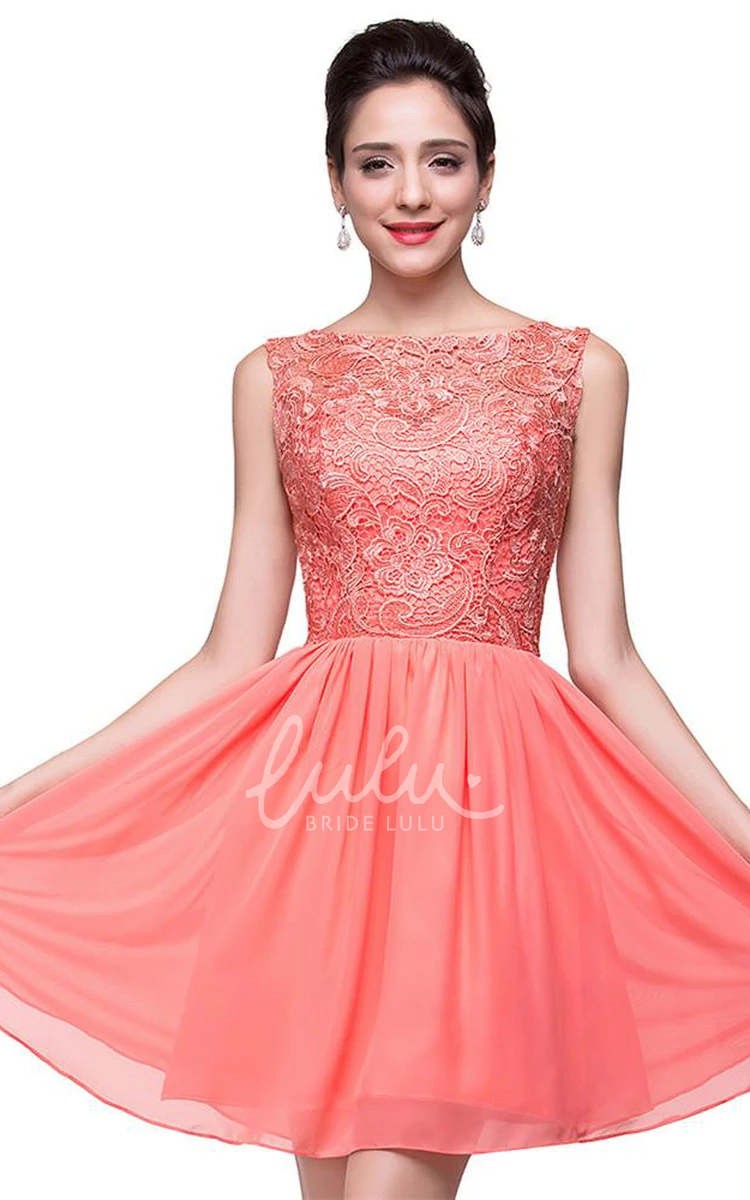 Chiffon Lace Bridesmaid Dress with Sleeveless and Lovely Design